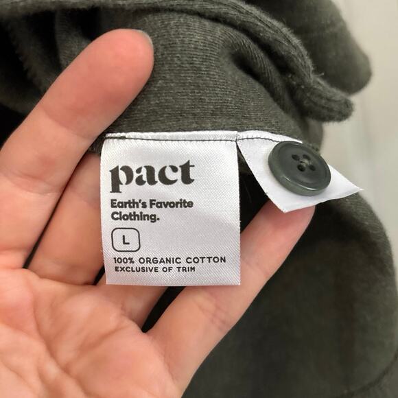 Pact Organic Cotton Green Airplane Relaxed Cardigan Size Large - Picture 8 of 9